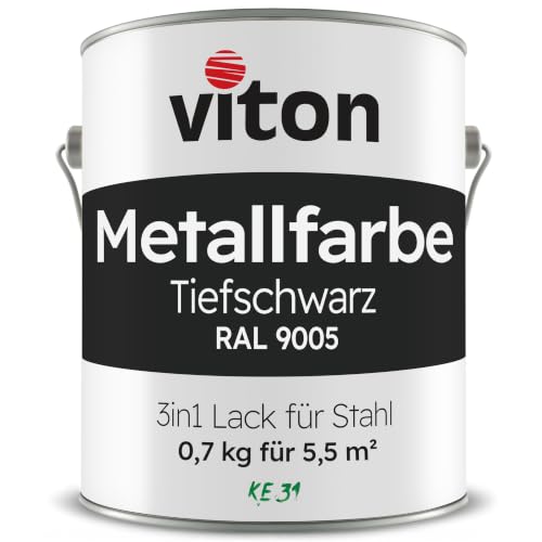 Viton barva na kov 0,7 kg - 3v1 ochranná barva na kov - RAL 9005 jet černá
