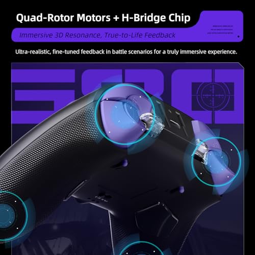 Thunderobot G80 PC Gaming Controller for NS/PC/iOS/Android, Adjustable Hall Joystick, Hall/Micro Triggers, Bluetooth Gaming Controller with Charging Dock, Optical Micro Switches, RGB Lighting (Black) - Image 5