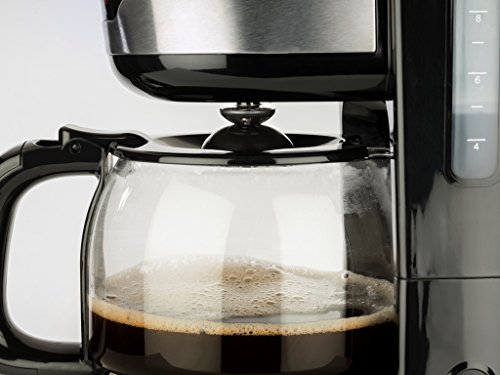 Korona 10232 - Cafetera expendedora (1,5 litros, acero inoxidable con jarra de cristal, 12 tazas, 1000 W), color negro - Imagen 4