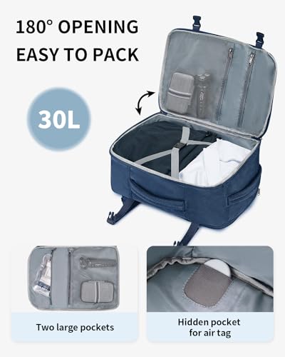 Image of ECOHUB Travel Backpack Airline Approved Under Seat Personal Item Bag | Carry on Backpack Water Resistant Fit 15.6 inch Laptop AirTag Pocket, Lightweight Casual Daypack for Women Men with USB Port