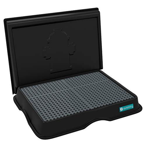 Banheiro Inteligente Weasy Para Cães P Com Parede Com Bandeja Preto E Tapete Cinza