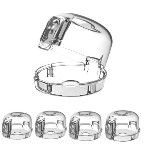 Stove knob Safety Covers (5-Pack) - Child Proof Gas Stove Knob Locks, Baby Proofing Safety Covers for Gas Stoves & Ovens, Heat Resistant & Durable, Easy to Install, Transparent