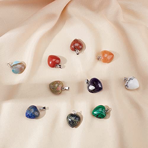 PandaHall 10 Styles Ciondoli con Pietra di Cuore