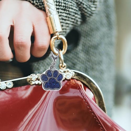 Milisten 10 Stück Katze Hund Pfote Emaille Charms Anhänger mit Karabiner Schlüsselkette Glitzer Schmuck Erkenntnisse für DIY Schmuck Herstellung Halskette Armband