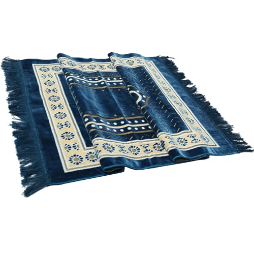 Tapete de Oración en Terciopelo Azul 70x110 cm miniatura 5