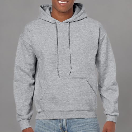Image of Gildan Men's Heavy Blend Drawcord Hooded Sweatshirt, Safety Pink