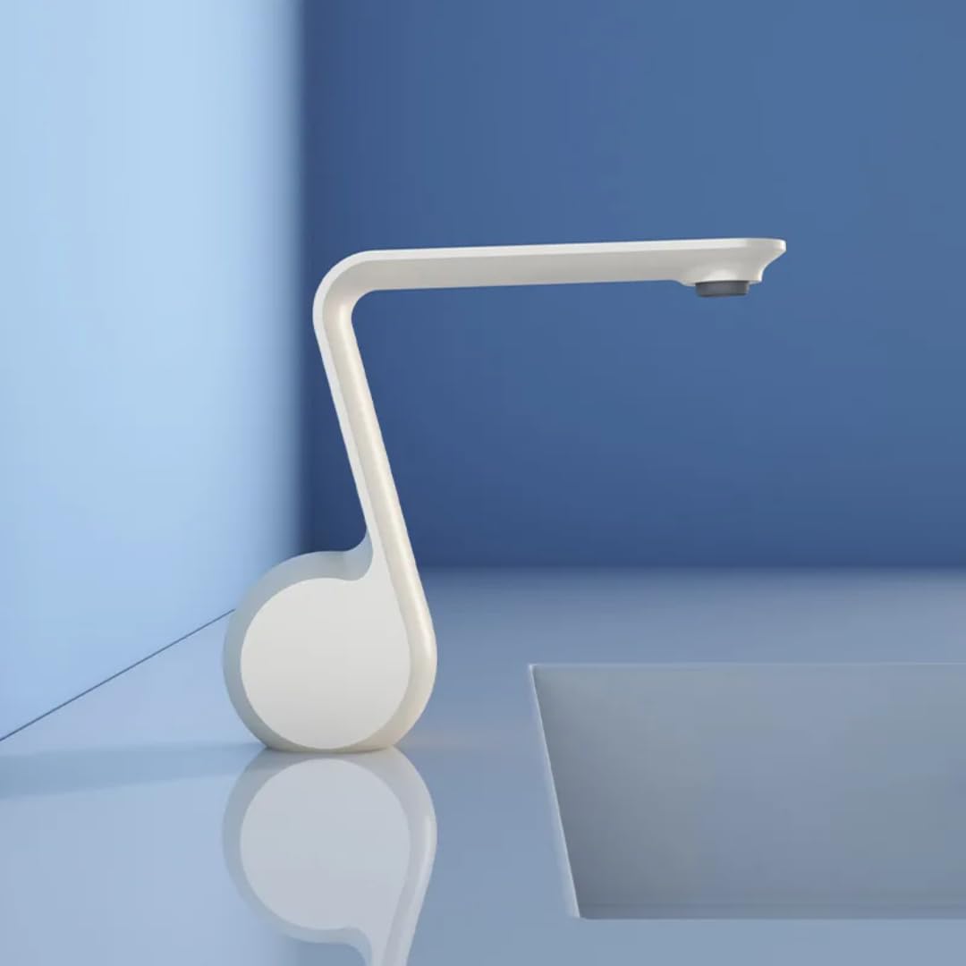Grifo mezclador para lavabo de diseño gris cepillado con sistema de alta gama