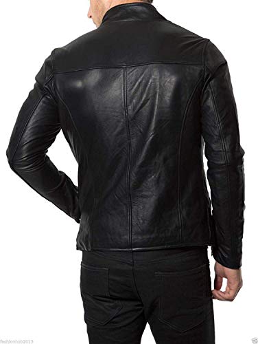 Azrah 100% Leather Jacket for Men - Round Collar Slim Fit - Moto, Bomber, Biker Winter Wear2