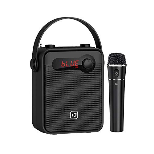 Amplificador de voz Bluetooth 25W Sistema de PA portátil con micrófono inalámbrico de mano recargable Compatible con tarjeta TWS/FM/AUX/USB/TF Perfecto para la enseñanza, Karaoke, Fiesta (H8)