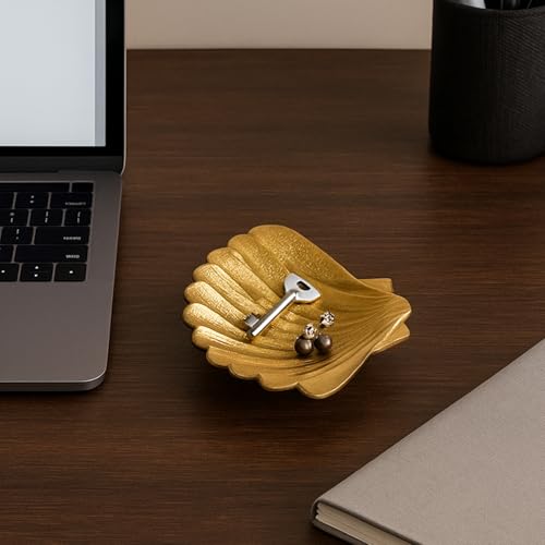 Image of MARKET 99 Golden Ribbed Aluminium Decorative Platter | Glossy Designer Tray for Table, Dining, Center & Coffee Table Decor | Elegant Festive, Diwali, Housewarming & Gifting Display
