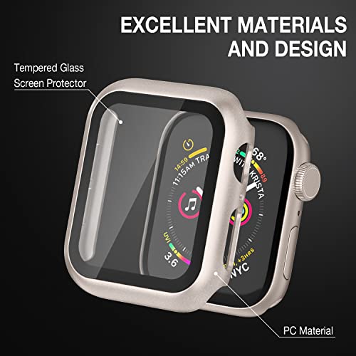 Image of Adepoy 8 Pack Case with Tempered Glass Screen Protector Compatible with Apple Watch SE3 SE2 SE Series 6 /5 /4 40mm, All-Around Ultra-Thin Bumper Full Cover Hard PC Protective Case for iWatch Accessories