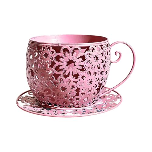 Jardinière décorative tasse rétro, le cadeau de jardinage idéal