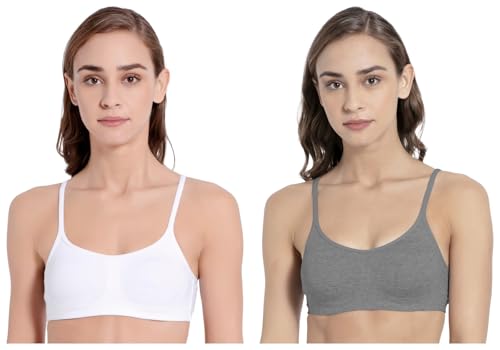 Image of Jockey SS12 Women's Wirefree Non Padded Super Combed Cotton Elastane Stretch Full Coverage Beginners Bra with Adjustable Straps (Pack of 2)
