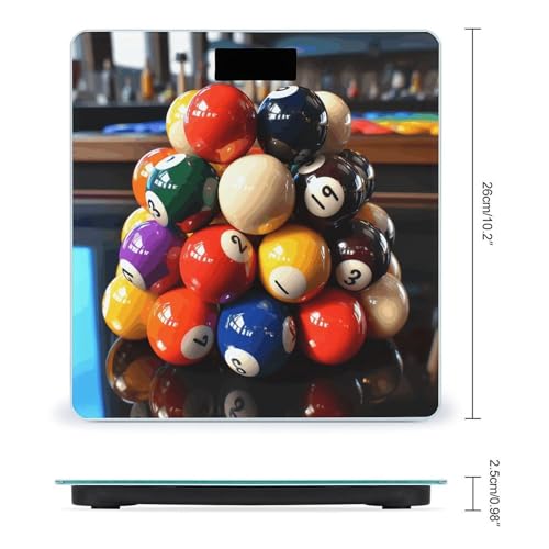 Báscula digital Color Billiards con vidrio templado y pantalla LCD miniatura 2