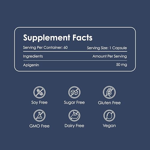 Image of GATACA Apigenin 50 mg | Potent Flavonoid Sleep Support Supplement | Relaxation & Stress Relief | High Absorption Natural Extract | Vegan Non-GMO Capsules | 60 Veg Capsules
