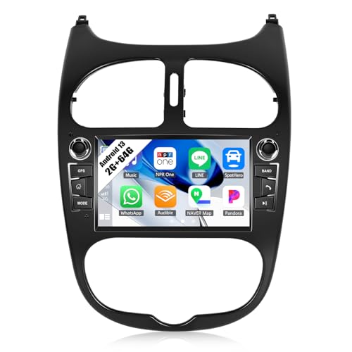SIXWIN 2G+64G Android 13 Car Stereo for for Peugeot 206...