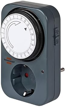 Brennenstuhl Zeitschaltuhr MZ 20 mechanische Timer-Steckdose Tages-Zeitschaltuhr mit erhöhtem Berührungsschutz grau