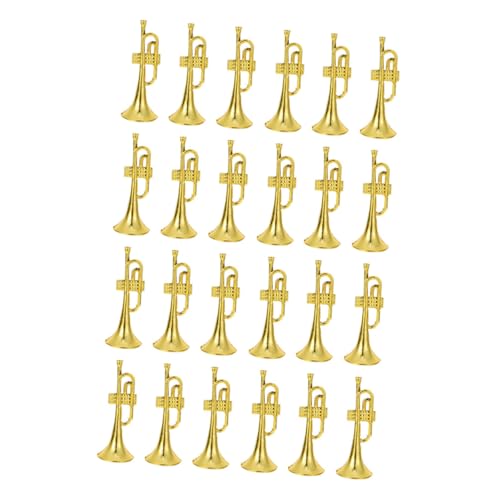 JEWEDECO 24個ミニトランペット装飾 装飾用 ミニハウスオーナメント 精巧な模型インテリア