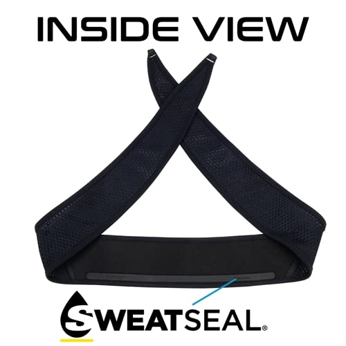 Image of Halo Headband X Series Sweatband for Extreme Sweating-Running Headband for 3 Layers of Super Absorbing Dryline Fabric with Patented SweatSeal to Channel Sweat Away from Eyes.