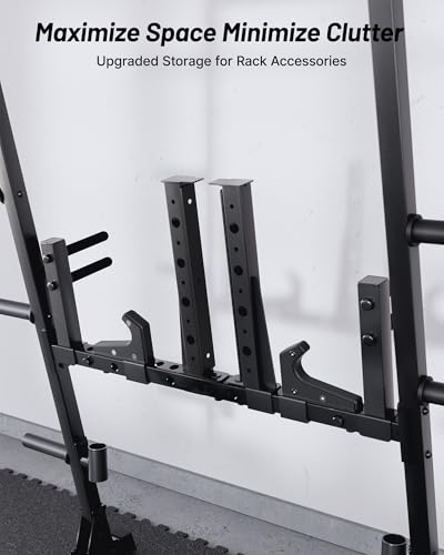 Image of Mikolo M4 2.0 Standard Smith Machine, Multi-Functions Squat Rack with LAT-Pull Down System & Cable Crossover Machine, Training Equipment with Leg Hold-Down Attachment, Red