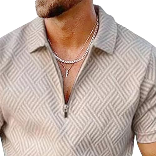 Mens Summer Outfits Suits 2 Piece Shorts Sets Short Sleeve Sweatsuit Outfits 1/4 Zip Golf Polo Shirts Loungewear4