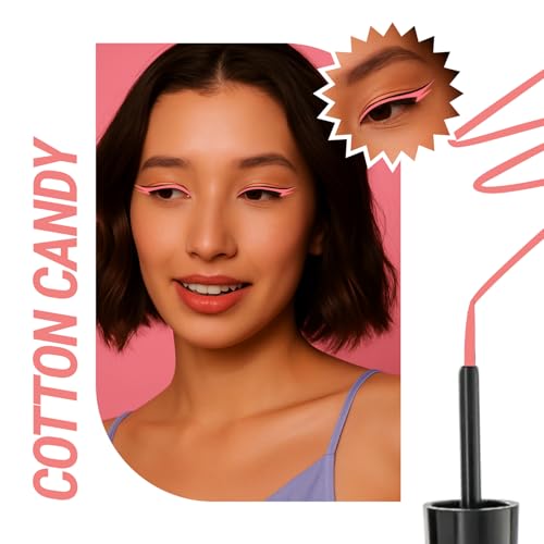 Image of Blue Heaven 24hr Stay Liquid Eyeliner Waterproof Smudge Proof | Quick Dry, Fine-Tip Brush for Precision | Long-Lasting Eye Liner for Women | Cotton Candy | 3ml