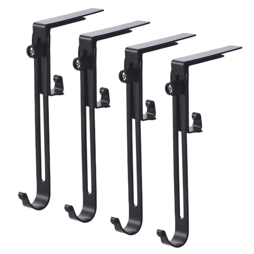 WYAN 4 Piezas estante para calcetines navideños,gancho para chimenea,gancho de metal para colgar es adecuado para árbol de Navidad,chimenea,para fiestas navideñas(Longitud ajustable)