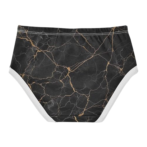 Designer Girls Underwear Toddler 2t Cotton Panties Little Girl Black Marble Gold Veins Briefs Underpants2