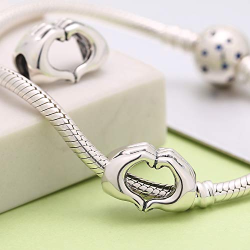 SOUKISS 925 Sterling Silver Love Heart in Your Hands Charm for Charms Bracelets, Xmas Mother's Day Gifts Idea2
