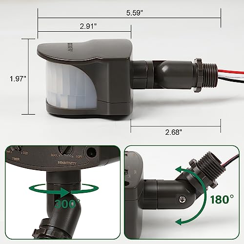 TREEWELL 240-Degree Replacement Motion Detector, Adjustable Time & Detection Sensitiity Up to 60 Feet Range, 3 Working Modes Pir Motion Sensor for Security Floodlight, Brown, UL Listed by treewell - Image 4