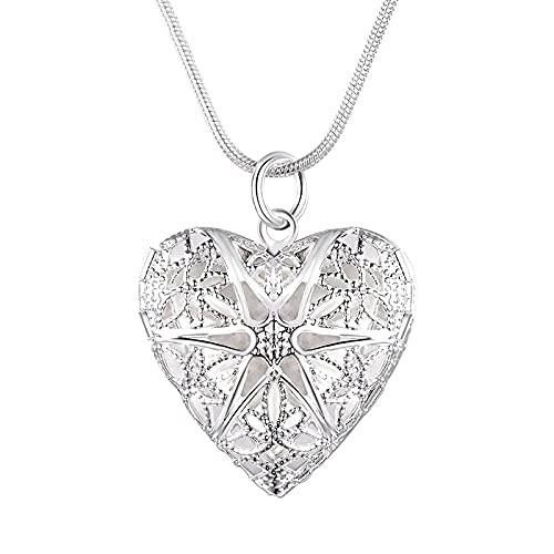 Collier pendentif cœur photo 18 pouces cadeau femme anniversaire