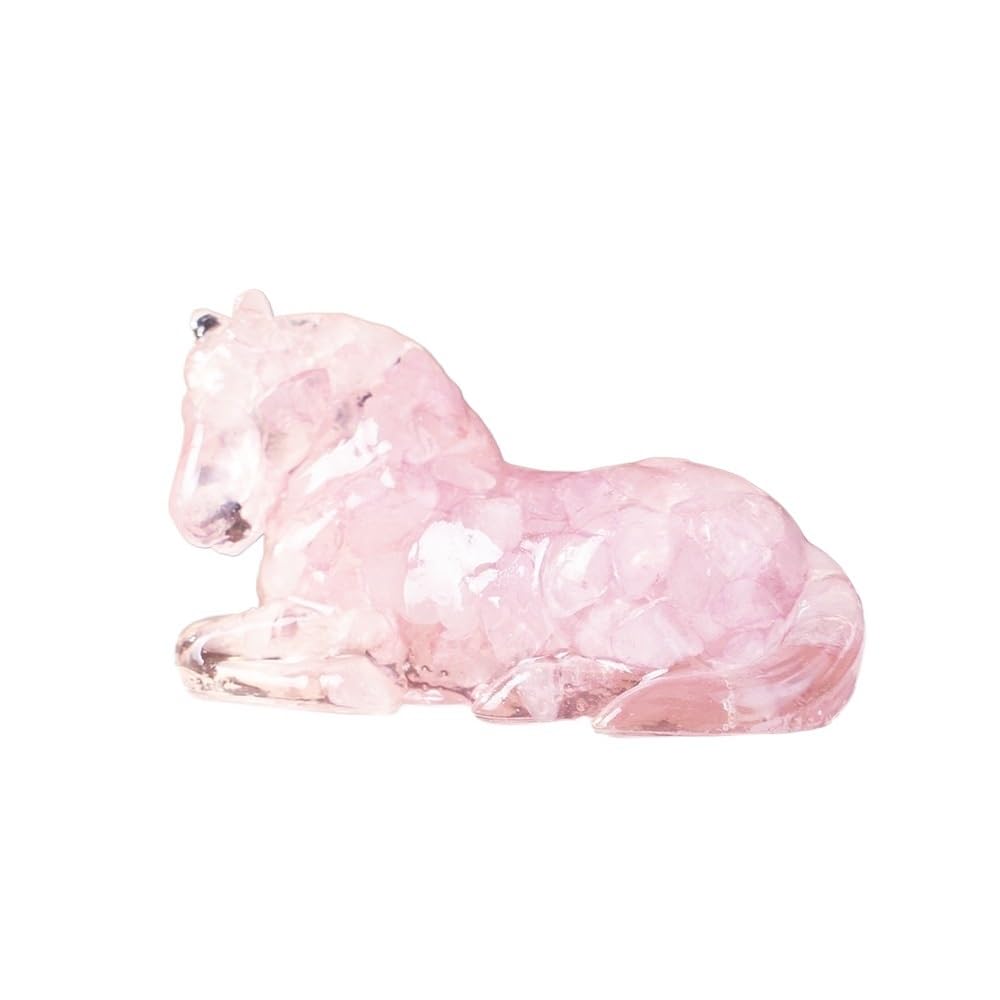 HUFFA Ornamental Horse Figurine - Crystal Epoxy Resin Home Decoration with Natural Tiger Eye Chips