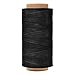 Mandala Crafts Black Flat Waxed Thread for Leather Sewing - 197 Yds 210D 1mm Polyester Leather Thread String Waxed Cord for Leatherwork, Beading, Bookbinding, Hand Stitching