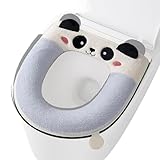 Kissen für WC-Sitz, Winter, Cartoon-Panda-Plüsch-Töpfchensitzbezug, weiches ergonomisches Toilettenkissen für Zuhause, Hotel, Pflegedusche, Wohnung, Kinderzimmer, Schlafsaal