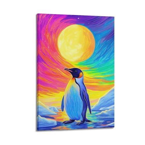 Toile de pingouin WIZIGM 20x30 : réveillez vos murs blancs avec une déco moderne