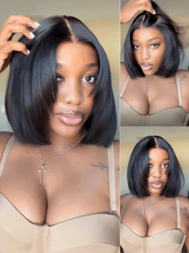 Nadula Yaki Straight Bob Drawstring Wig Human Hair with Face