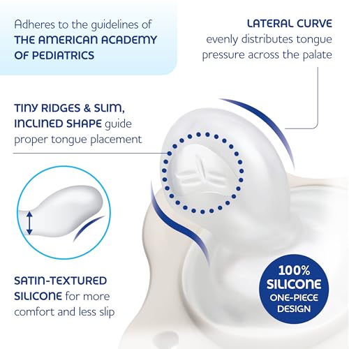 Image of Chicco PhysioForma Dual Soft Orthodontic Pacifier, 6-16m | 100% Soft Silicone | Supports Breathing & Oral Development | One-Piece Design | Flex-Shield | Sterilizing Case | BPA Free | Grey /Rose, 2pk