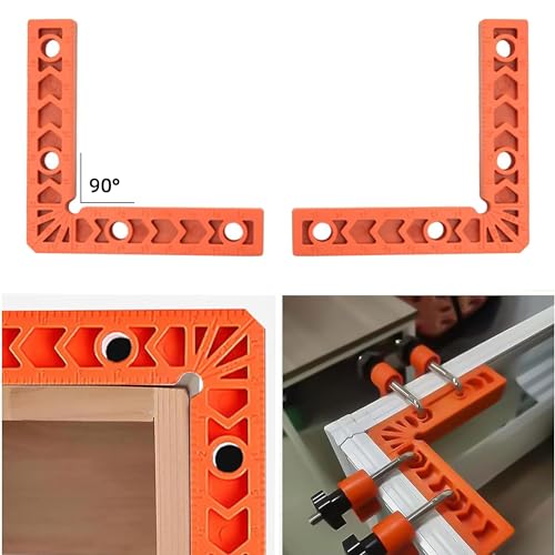 90 Grad Winkel Klemme, 90 Grad Winkel, Winkelspanner, Winkelspanner 90 Grad, 2 Stück 90 Grad Positionierwinkel, Rechtwinklige Keilvorrichtung, Eckspanner, Winkelklemme, Framing Spacing Tool 90 Degree
