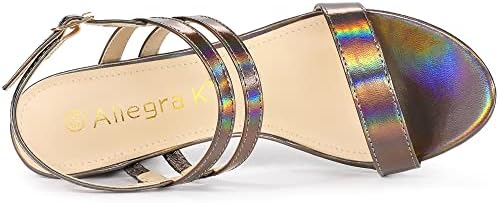 Allegra K Women's Slingback Block Heel Ankle Strap Gunmetal Sandals 6.5 M US | Image 3
