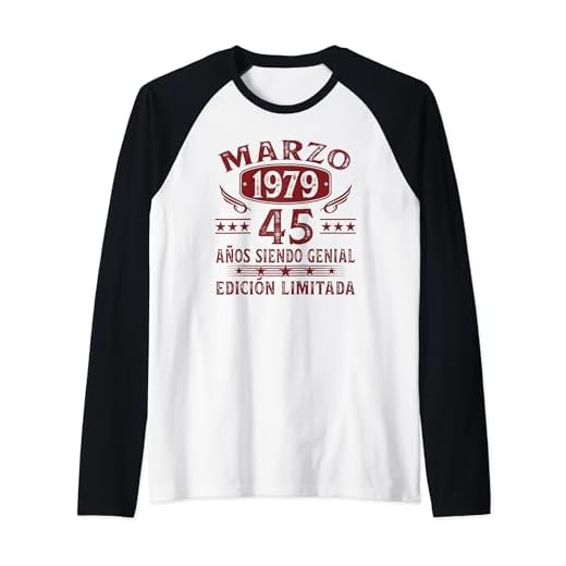 Vintage 1979 45 Años Cumpleaños Hombre Regalos Marzo 1979 Camiseta Manga Raglan