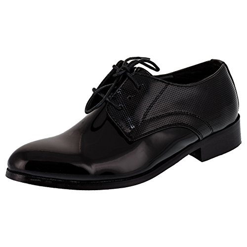 Festliche Kinder Anzug Schuhe mit Einer Innensohle aus echtem Leder M349sw Schwarz 40