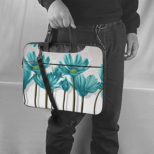 Bolsa floral azul gris y blanca para portátil 13-15.6" miniatura 2