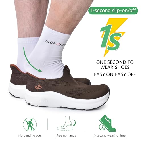 JACKSHIBO Men's Slip-On Shoes with Arch Support and Cushioned Sole