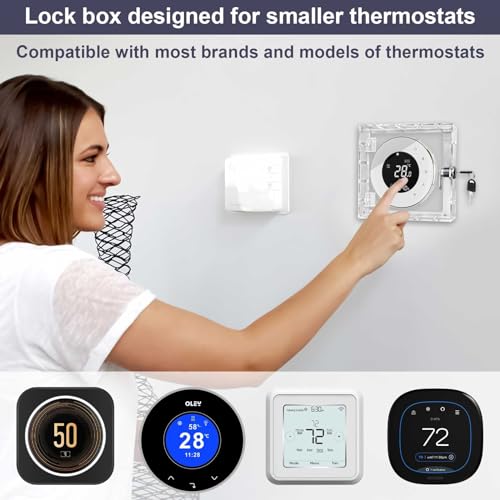 Les-Theresa Thermostat Cover with Lock, Thermostat Lock Box Acrylic Thermostat Lockbox - Image 3