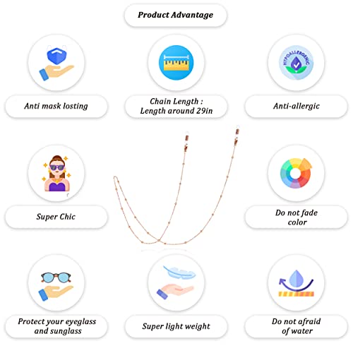 Ciokol Stylish Beads Design Of Eyeglass Chain/Sunglasses Chain/Mask Lanyard Strap/Mask Chain Face Mask Holder Around Neck Eyeglass Chain For Women Fashion… #TOP4