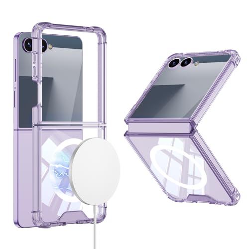 Coque Samsung Z Flip 7 antichoc violette transparente compatible MagSafe pour smartphone