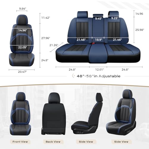 Image of Coverado Nappa Leather Car Seat Covers Front Set, Luxury Waterproof Seat Protectors, Airbag Compatible Anti‑Slip Auto Seat Covers, Universal Fit for Most Cars SUVs Trucks Pickup Vehicles