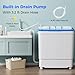 Giantex Portable Washing Machine, 17.6lbs Compact Washer Spinner Combo with Pump Drain, Twin Tub 11lbs Wash & 6.6lbs Spin, Lavadoras Portatiles for Apartment RV Dorm College (White & Blue)