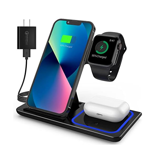 Wireless Charger, 3 in 1 Fast Wireless 