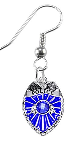 Petite 3/4 Inch Police Badge, Fishhook Earrings, Exclusively Ours, Hypoallergenic, Safe-Nickel, Lead, And Cadmiun Free